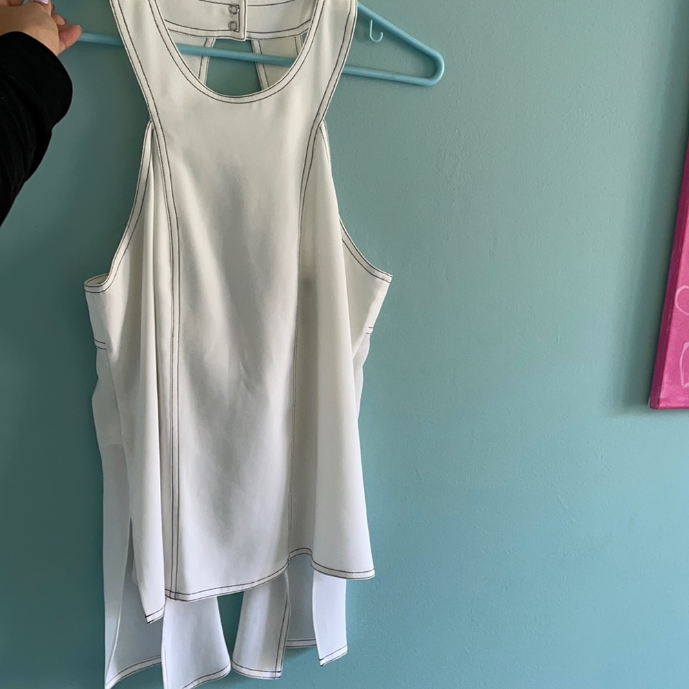 BCBGMaxAzria white open back top